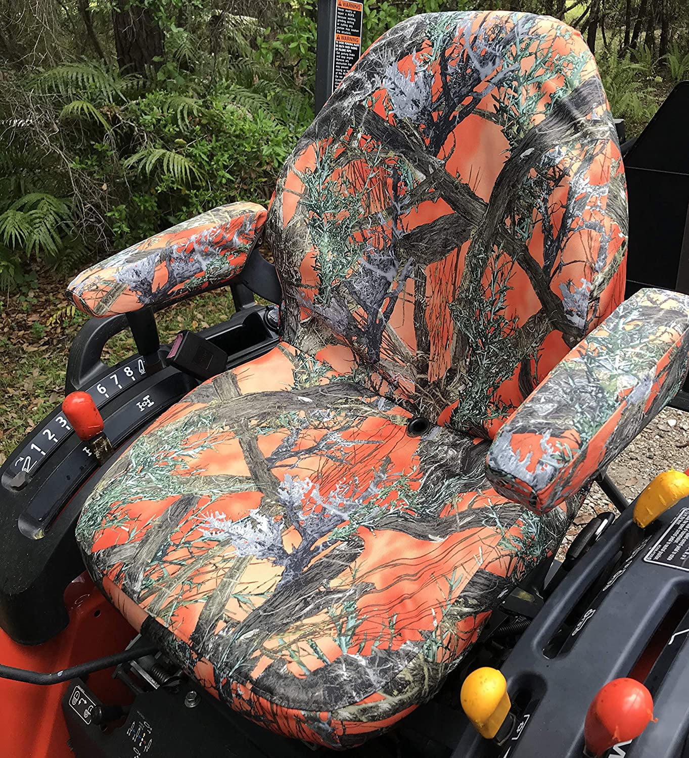 KU25 Kubota series tractors. Will fit model B2301, B2601 Durafit Seat Covers, Custom Fit Kubota Seat Covers for tractor B2301 B2601 and MX6000 cab tractor, B2301HSD, & More in Orange Camouflage Endura