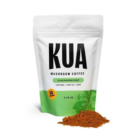 KUA Mushroom Coffee Lions Mane, Turkey Tail, Chaga Enhanced Energy, Improved Mood, Healthier Gut, Stronger Immunity 30 Servings