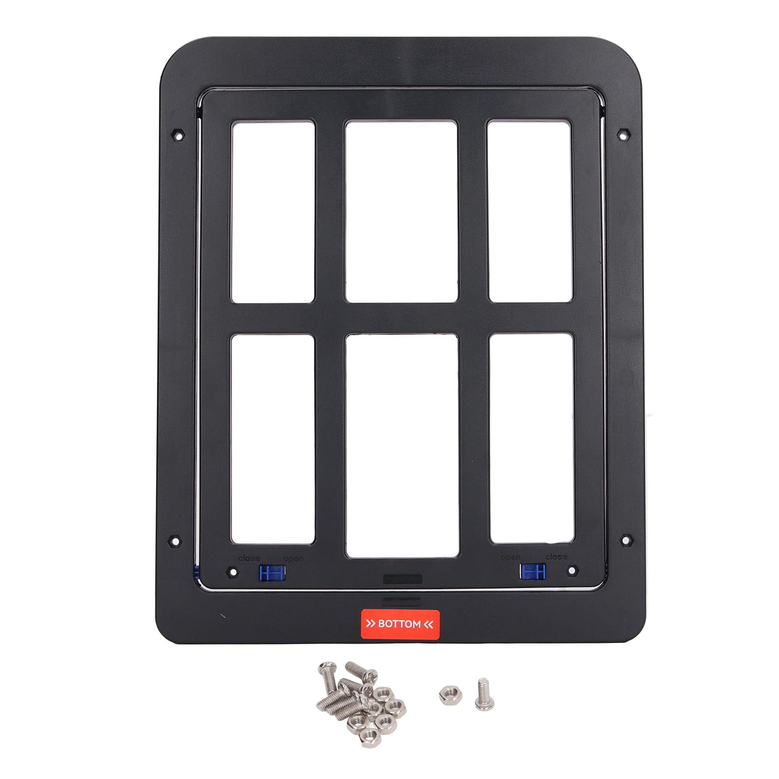 KUAA Pet Flap Door Plastic Small Pet Automatic Self Closing Flap Screen Gate Frame for