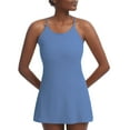 thumbnail image 1 of KUACUA Women's Sleeveless Workout Dress, Built-in Bra & Shorts with Pockets, Athletic Dress for Golf Sportwear Tennis Dress Blue, 1 of 5