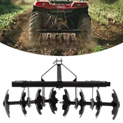 KUAFU Disc Plow Harrow for Prep Soil Cut Weeds & Clear Crop Remains, Easy Mounting with Integrated 3-Point Hitch, 2 Packages