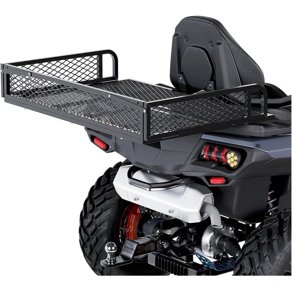 KUAFU Rear Cargo Basket Universal ATV UTV Black Steel Storage Rack Rear | Goods Mesh Rack