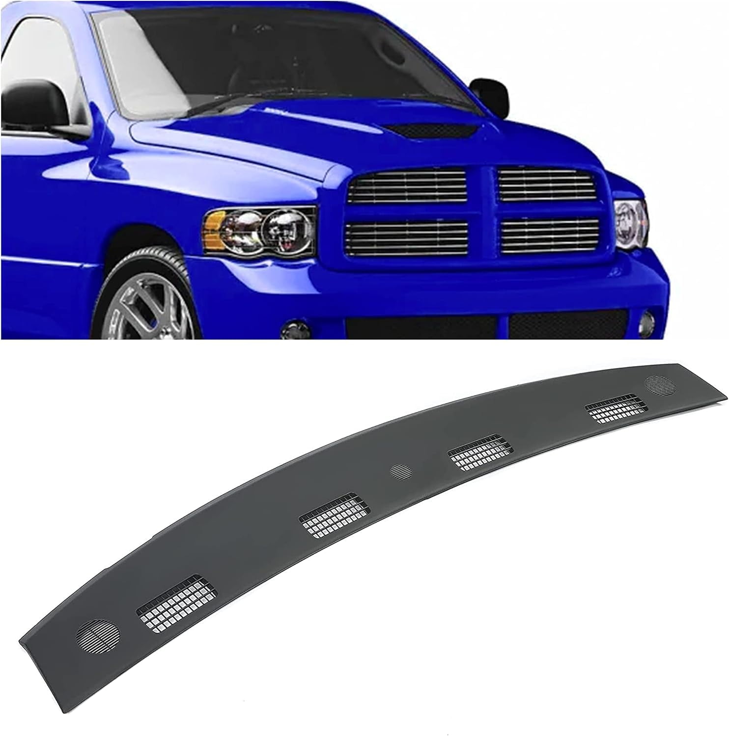 Front Upper Bumper Cover For 2006-2010 Dodge Ram 1500/2500/3500 – Black PP Plastic Replacement