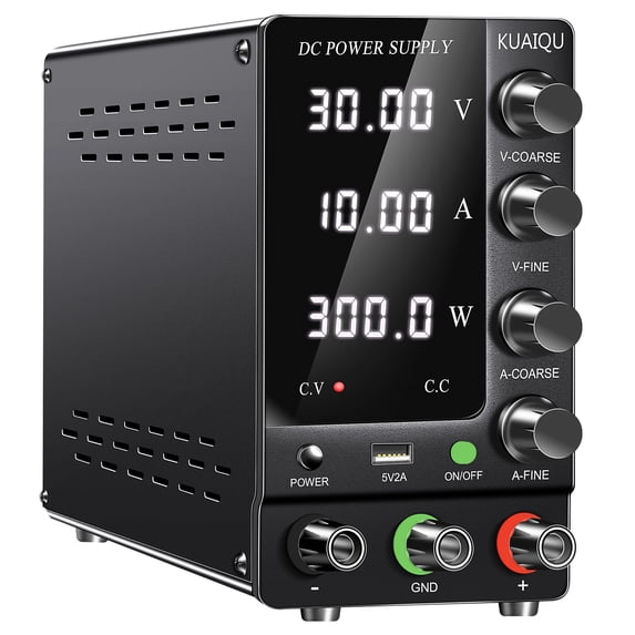 KUAIQU DC Power Supply Variable 30V 10A Adjustable Switching Regulated ...