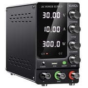 KUAIQU DC Power Supply Variable 30V 10A Adjustable Switching Regulated DC Bench Power Supply with 5V/2A USB Port Output Switch 4-Digit LED Display Lab Power Supply for Battery Charging
