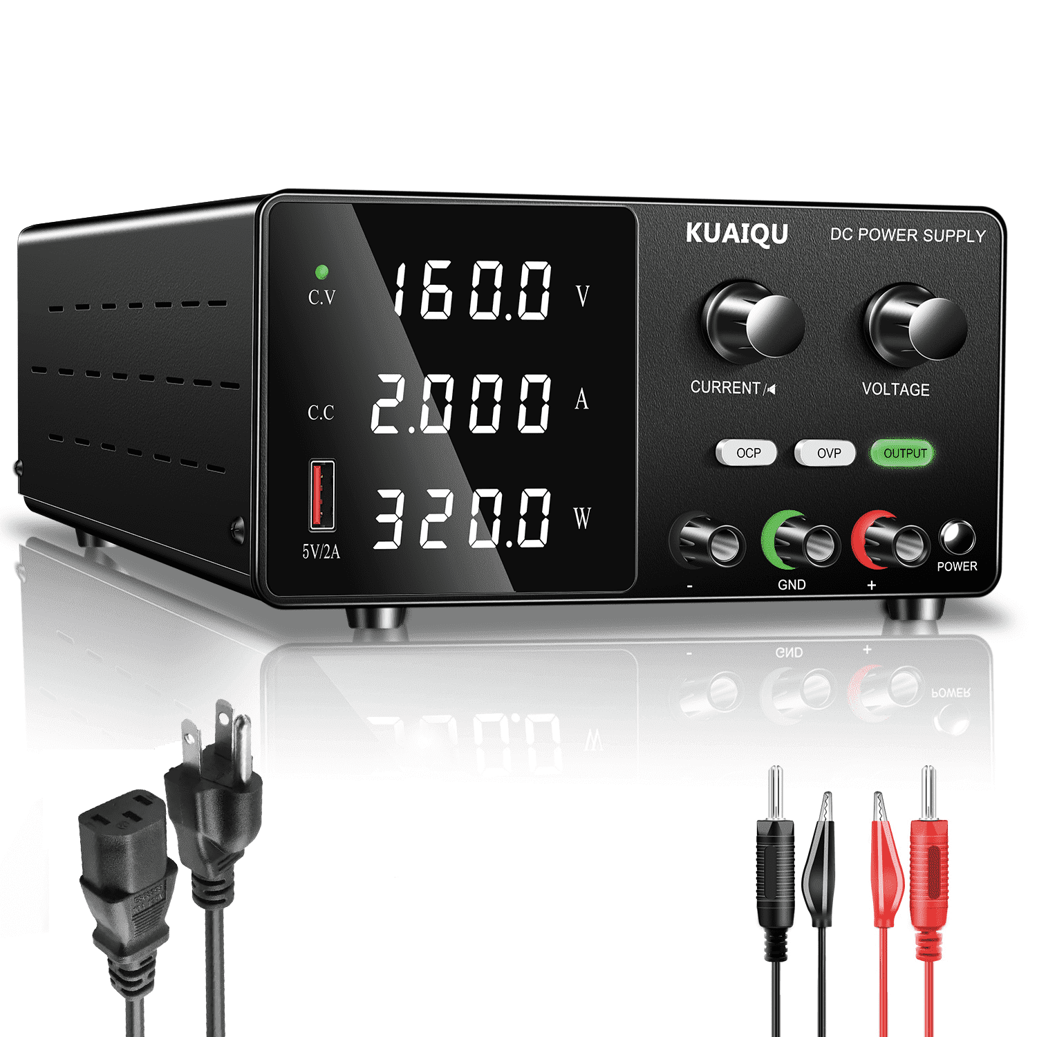 KUAIQU OCP OVP DC Laboratory Bench Power Supply Adjustable 16V 2A Power ...