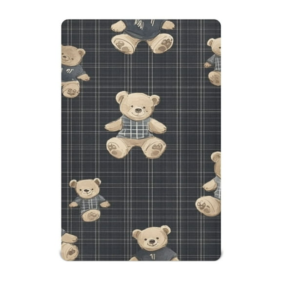 KUANGWANG Ultra Soft Fitted Microfiber Crib Sheets for Newborn Baby Boys Girls Hoodie Bears Printing Design Cute Pattern