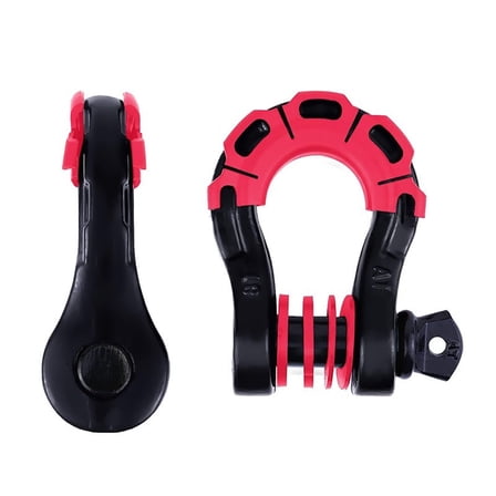 KUAZOU 3/4" D-Ring Shackle 4.75 Ton (9500 Lbs) Capacity with 7/8" Pin Heavy Duty Off Road Recovery Shackle with Isolators & Washer Kit for Jeep Truck Vehicle,Black