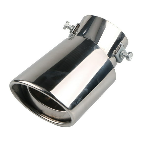 KUAZOU 4 Inch Exhaust Tip,4" Inlet 15" Long Chrome Polished Finish Stainless Steel Universal Exhaust Tail Tip for 4" Outside Diameter Tailpipe,Rolled Angle Cut,Bolt On,Silver