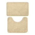 thumbnail image 1 of KUAZOU Bathroom Rug Sets 2 Piece,Thick & Soft Microfiber Shaggy,U-Shaped Contour,Machine Washable Bath Mats,Absorbent Bath Rugs,Non-Slip Rubber Backing Bath Mat for Bathroom Floor-Camel-L, 1 of 3