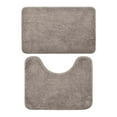 thumbnail image 1 of KUAZOU Bathroom Rug Sets 2 Piece,Thick & Soft Microfiber Shaggy,U-Shaped Contour,Machine Washable Bath Mats,Absorbent Bath Rugs,Non-Slip Rubber Backing Bath Mat for Bathroom Floor-Gray-L, 1 of 3