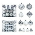 thumbnail image 1 of KUAZOU Christmas Ball Ornaments Set of 48 - 1.57" & 2.36" Christmas Ball Ornaments with Glitter Lines,Elegant Christmas Decorations for Tree Holiday Décor Wedding Party & Home(Silver), 1 of 5
