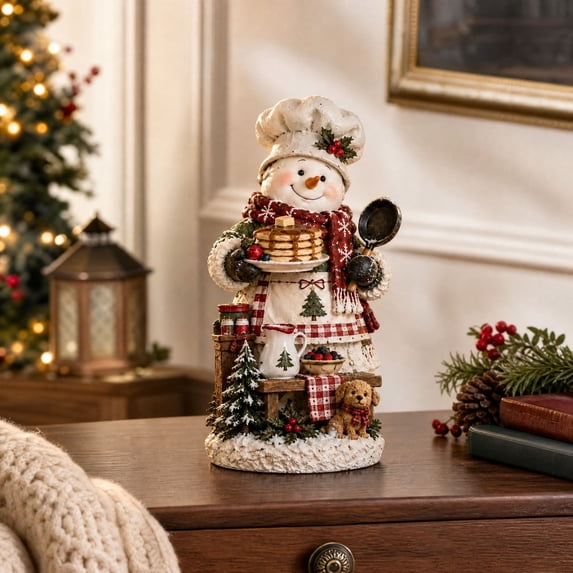 KUAZOU Christmas Snowman Figurine, Christmas Decorations for Holiday Home Decor, Tabletop Ornament for Living Room Desk Shelf and Entryway, Festive Holiday Gift for Family, Friends and Collectors #A