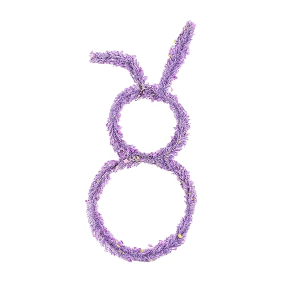 KUAZOU Colorful 20 Inch Easter Bunny Wreath with Metal Frame & Artificial Rattan, Front Door Hanging Decor for Holiday Wall Decoration(Purple)
