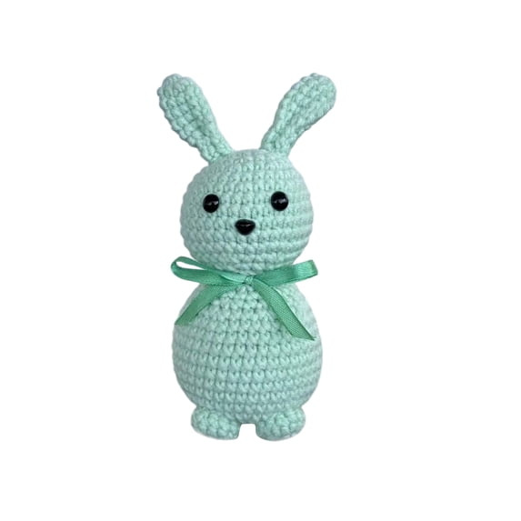 KUAZOU Cute Knitted Bunny Stuffed Animals,Crochet Stuffed Animal and Soft Cotton Toys,6 Inch Rabbit Plush Toy,Easter Bunny Stuffed Animal Dolls,Birthday Christmas Easter Gift(Green)