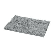 KUAZOU Dog Door Mat for Muddy Paws,High-Low Absorbent Chenille Indoor Entrance Mud Dirt Trapper Soak-Stopper,Machine Washable Non-Slip Entryway Rug for Pets,16x24" Gray