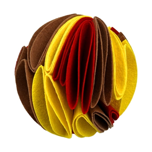 KUAZOU Pet Snuffle Ball,Puzzle Sniffing Interactive Dog Ball for Blind Dogs Training Stress Relief Dog Enrichment Toys Treat Machine Washable(Rainbow Color-F,6 in)