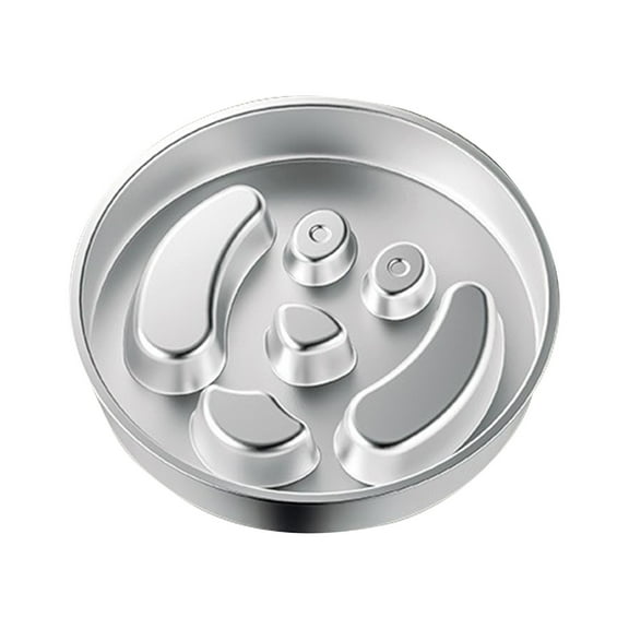 KUAZOU Slow Feeder Dog Bowl - Stainless Steel Dog Slow Feeder Food Bowl,Metal Non-Slip Lick Plate,Puppy or Cat Food Holder,Pet Supplies,Puzzle Maze Dish for Small & Medium Sized Breeds(C)