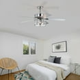 KUBEAUTY Stunning 52 Inch Crystal Chandelier Fan with Reversible Dual