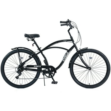 KUBEAUTY Stylish 7 Speed Men‘s Beach Cruiser Bike in Multiple Colors with 26” Wheels