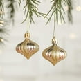 thumbnail image 1 of KUCASI 2Pcs Shatterproof Christmas Ball Ornaments – Diamond Texture, Champagne Gold Hanging Balls for Tree and Holiday Decor, 1 of 6