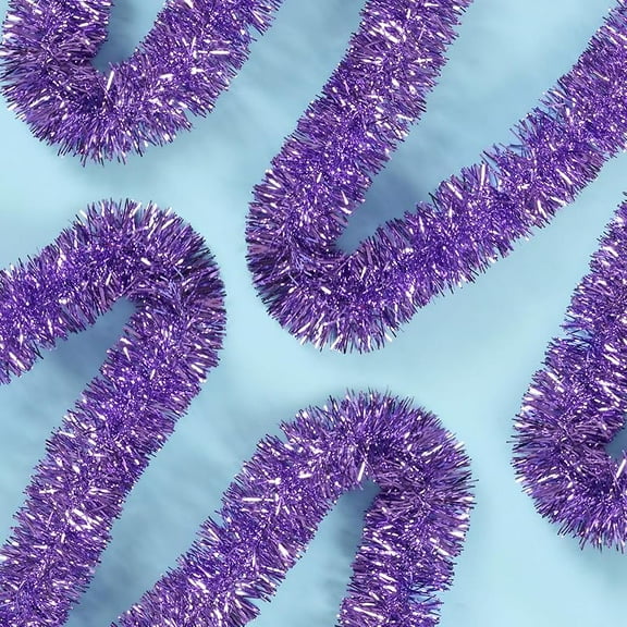 KUCASI 33 Feet Blue Tinsel Garland Christmas Foil Tinsel Garland Decoration Metallic Wall Hanging Banner for Christmas Tree Birthday Party Decorations