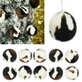 thumbnail image 1 of KUCASI Christmas Tree Ornaments Set – 10 Pcs 3in Plush Cow Print Balls, Hanging Holiday Decorations for Tree, Wreath, Home & Party Décor, 1 of 6