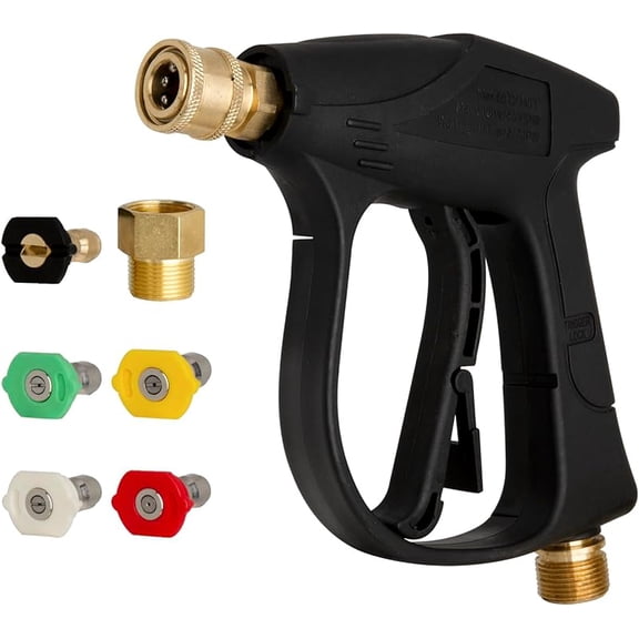 KUCASI Pressure Washing Kit, 4000 PSI Short Pressure Washer Car Washer M22-14mm Inlet for Pressure Power Washers
