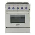 thumbnail image 1 of KUCHT Professional 30 in. 4.2 cu. ft. Dual Fuel Range for Natural Gas with Sealed Burners and Convection Oven in Stainless Steel with Royal Blue Knobs, 1 of 9