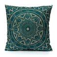 thumbnail image 1 of KUDOSALE 18” x 18” Blue Green Stylish Cotton Linen Decorative Pillow Cover, Hidden Zipper, 1 of 5