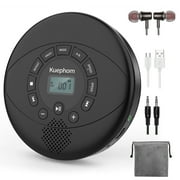 KUEPHOM Portable CD Player Speaker,Rechargeable Discman,CD Walkman Support MP3,USB,Earbud,Anti Skip.