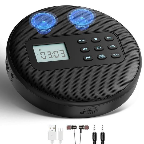 KUEPHOM CD Player Portable Rechargeable Portable CD Player for Car with