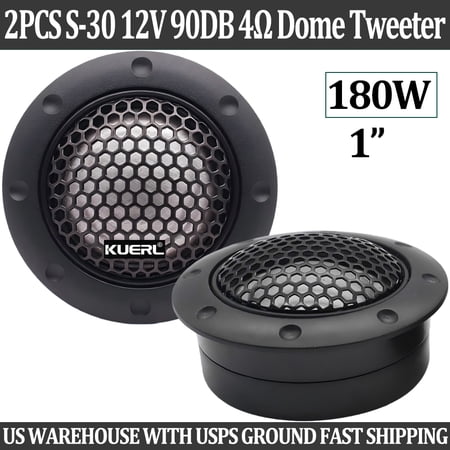 KUERL DDT-S30 Car Tweeter 180W Peak Silk Dome 1.5" 25mm HiFi High-Pitch Speaker