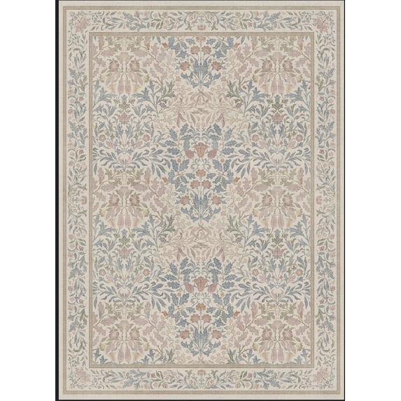 KUETH 2.5X10 Vintage Floral Runner Rug Machine Washable Rugs for Living Room, Non Slip Flat Pile Rug with Rubber Backing, Boho Rug for Entryway Hallway Kitchen and Corridor
