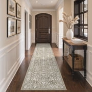KUETH 2.5X12 Runner Rug Machine Washable, Kitchen Runner Rug for Floor and Hallway, Non Slip Throw Area Rug with Rubber Backing for Living Room、 Entryway、Bedroo