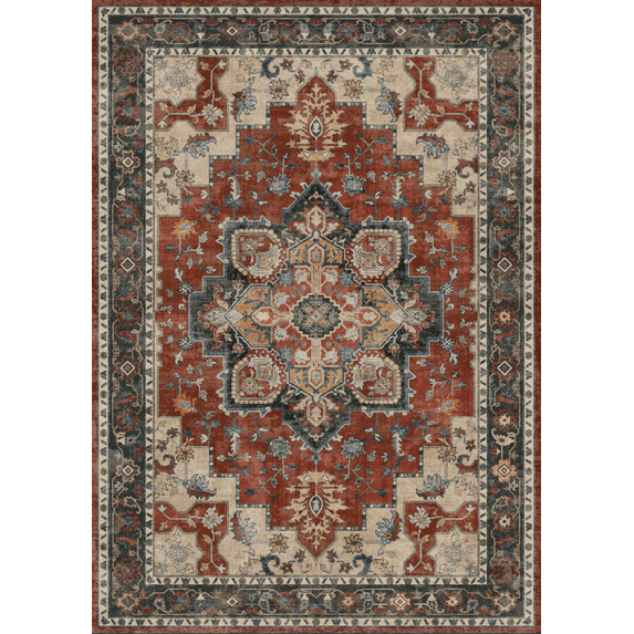 KUETH 2.5X12 Vintage Runner Rug Machine Washable Rugs for Living Room, Non Slip Flat Pile Rug with Rubber Backing, Boho Rug for Entryway Hallway Kitchen and Corridor