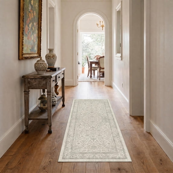 KUETH 2.5X8 Runner Rug Machine Washable, Kitchen Runner Rug for Floor and Hallway, Non Slip Throw Area Rug with Rubber Backing for Living Room、 Entryway、Bedroom and Dining Room