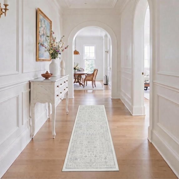 KUETH 2.5X8 Runner Rug Machine Washable, Kitchen Runner Rug for Floor and Hallway, Non Slip Throw Area Rug with Rubber Backing for Living Room、 Entryway、Bedroom and Dining Room