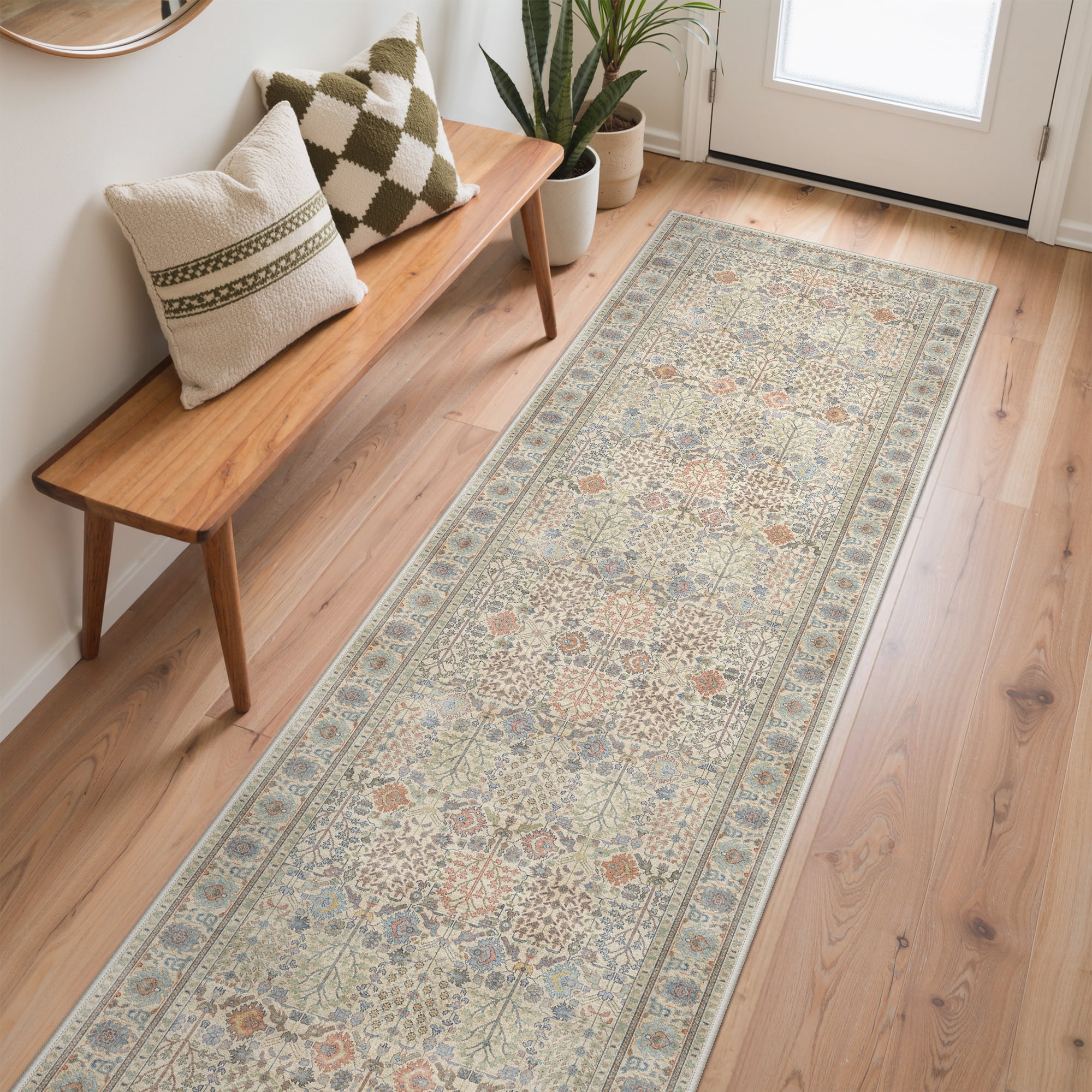 KUETH 2.5x10 Vintage Runner Rugs Machine Washable Rugs for Living Room ...