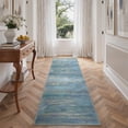 thumbnail image 1 of KUETH 2.5x8 Machine Washable Flat Pile Runner Rug with Grip Backing, Modern Abstract Dusty Blue Carpet Runner for Kitchen Hallway and Bedroom, 1 of 12