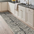 thumbnail image 1 of KUETH 2.5x8 Zebra Runner Rug Machine Washable, Kitchen Runner Rug for Floor and Hallway, Non Slip Flat Pile Area Rug with Rubber Backing for Entryway Bathroom Bedroom Laundry, 1 of 7