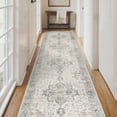 thumbnail image 1 of KUETH 2.5X12 Runner Rug Machine Washable, Kitchen Runner Rug for Floor and Hallway, Non Slip Throw Area Rug with Rubber Backing for Living Room、 Entryway、Bedroom and Dining Room Brown, 1 of 8