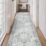 KUETH 2.5X8 Runner Rug Machine Washable, Kitchen Runner Rug for Floor and Hallway, Non Slip Throw Area Rug with Rubber B