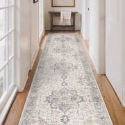 KUETH 2.6X8 Runner Rug Machine Washable, Kitchen Runner Rug for Floor and Hallway, Non Slip Throw Area Rug with Rubber B