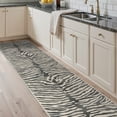 thumbnail image 1 of KUETH 2.5x10 Zebra Runner Rug Machine Washable, Kitchen Runner Rug for Floor and Hallway, Non Slip Flat Pile Area Rug with Rubber Backing for Entryway Bathroom Bedroom Laundry, 1 of 9