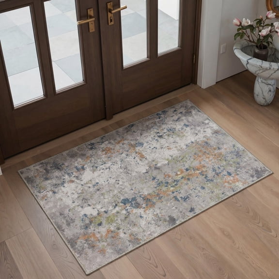 KUETH 2'X3' Area Rugs Machine Washable Rugs for Living Room, Non Slip Flat Pile Rug with Rubber Backing, Rug for Entryway Bedroom Dining Room Home Office