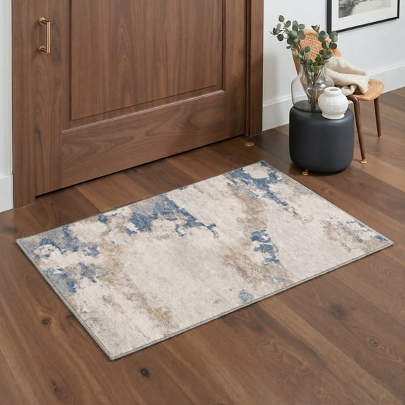KUETH 2'X3' Area Rugs Machine Washable Rugs for Living Room, Non Slip Flat Pile Rug with Rubber Backing, Rug for Entryway Bedroom Dining Room Home Office