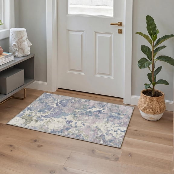KUETH 2'X3' Area Rugs Machine Washable Rugs for Living Room, Non Slip Flat Pile Rug with Rubber Backing, Rug for Entryway Bedroom Dining Room Home Office