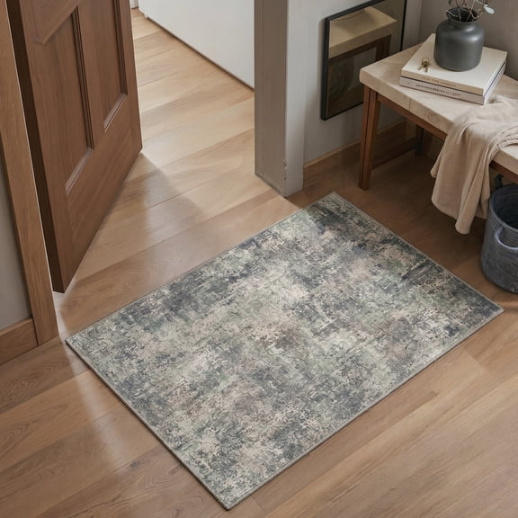 KUETH 2'X3' Area Rugs Machine Washable Rugs for Living Room, Non Slip Flat Pile Rug with Rubber Backing, Rug for Entryway Bedroom Dining Room Home Office