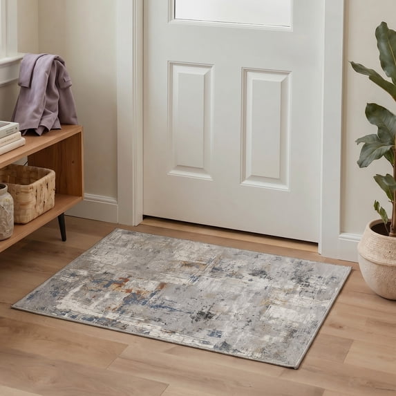 KUETH 2'X3' Area Rugs Machine Washable Rugs for Living Room, Non Slip Flat Pile Rug with Rubber Backing, Rug for Entryway Bedroom Dining Room Home Office